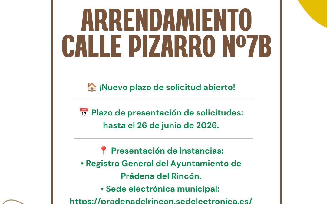 Concurso municipal arrendamiento vivienda calle Pizarro 7B