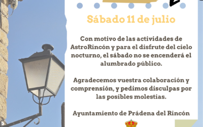 APAGADO DE ALUMBRADO PÚBLICO CON MOTIVO DE ASTRORINCÓN