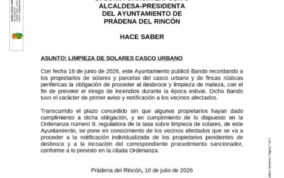 AVISO LIMPIEZA DE SOLARES